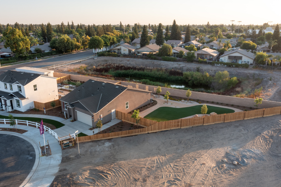 A high angle view of a town.