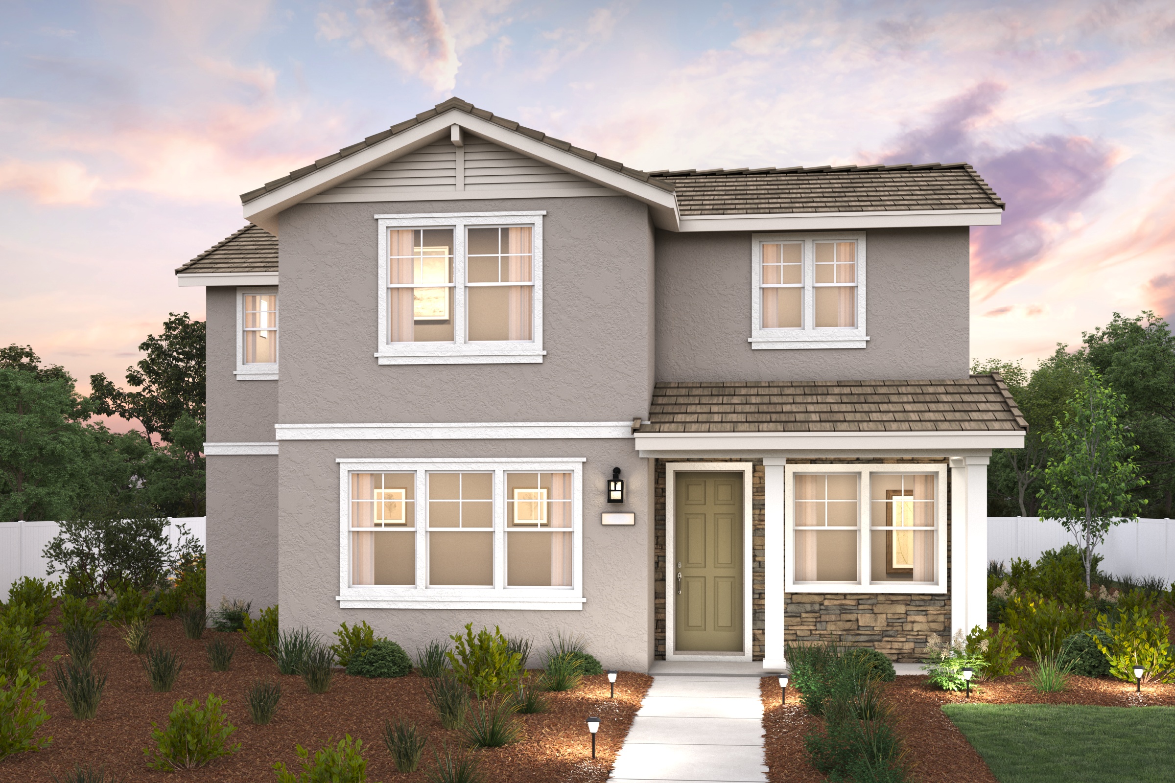 A house with a driveway.