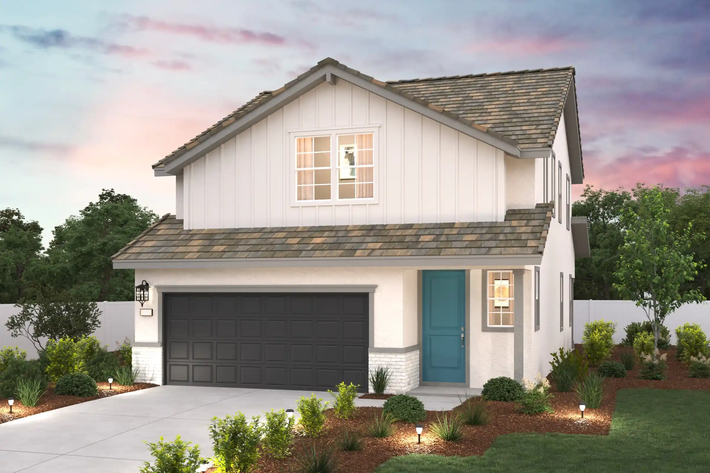 A house with a garage.