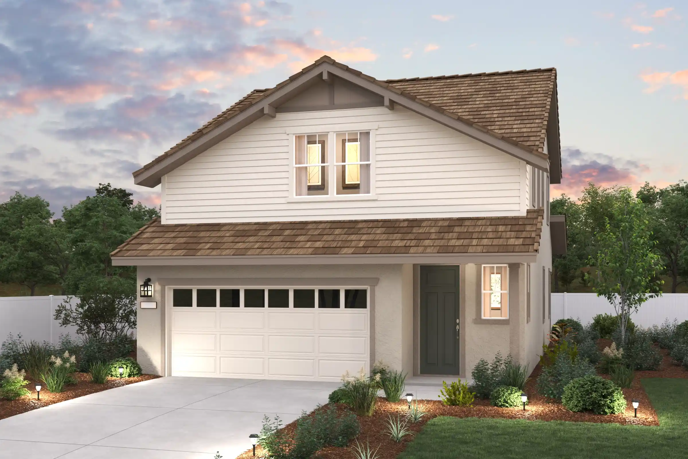 A house with a garage.