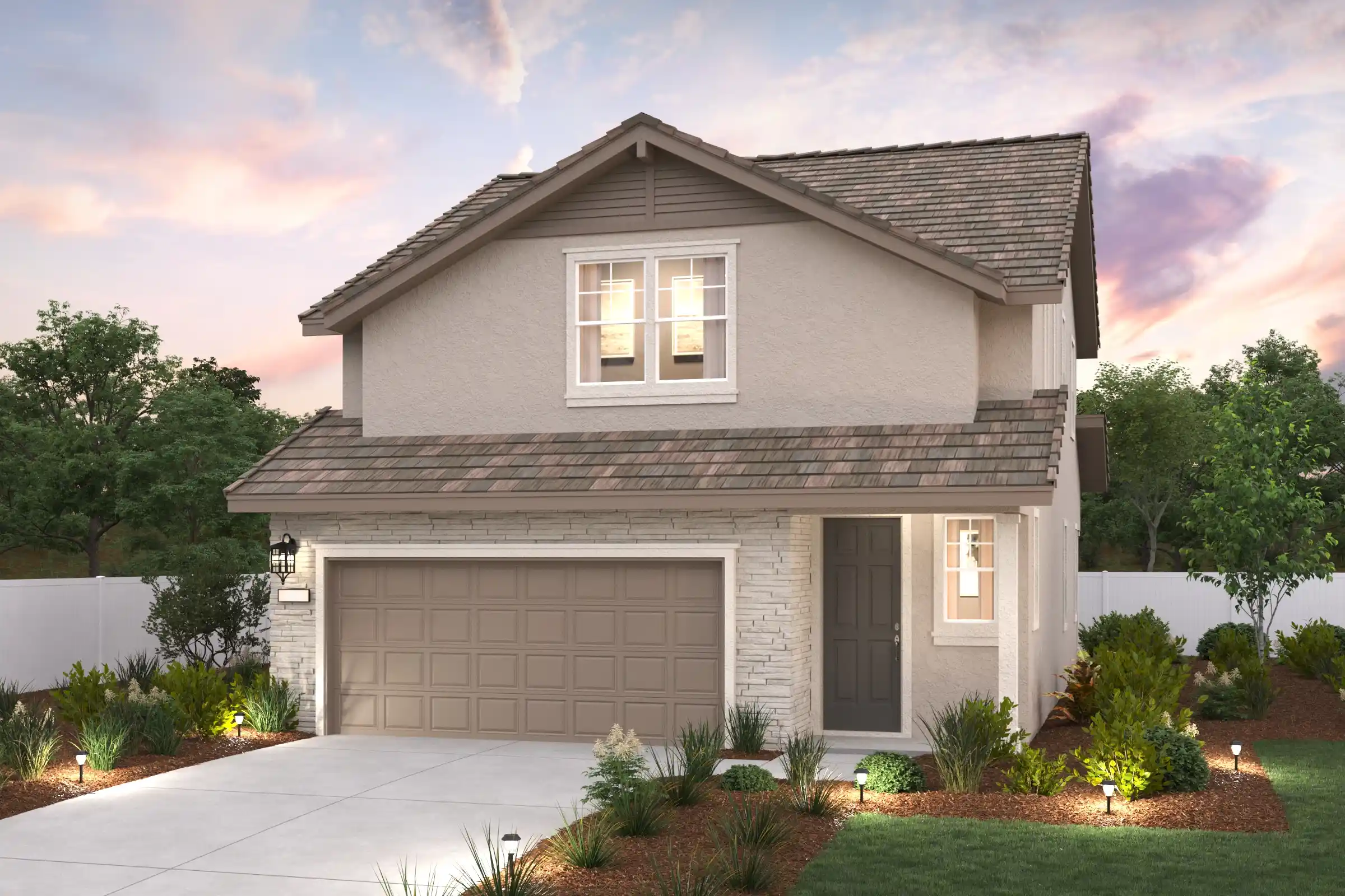 A house with a garage.