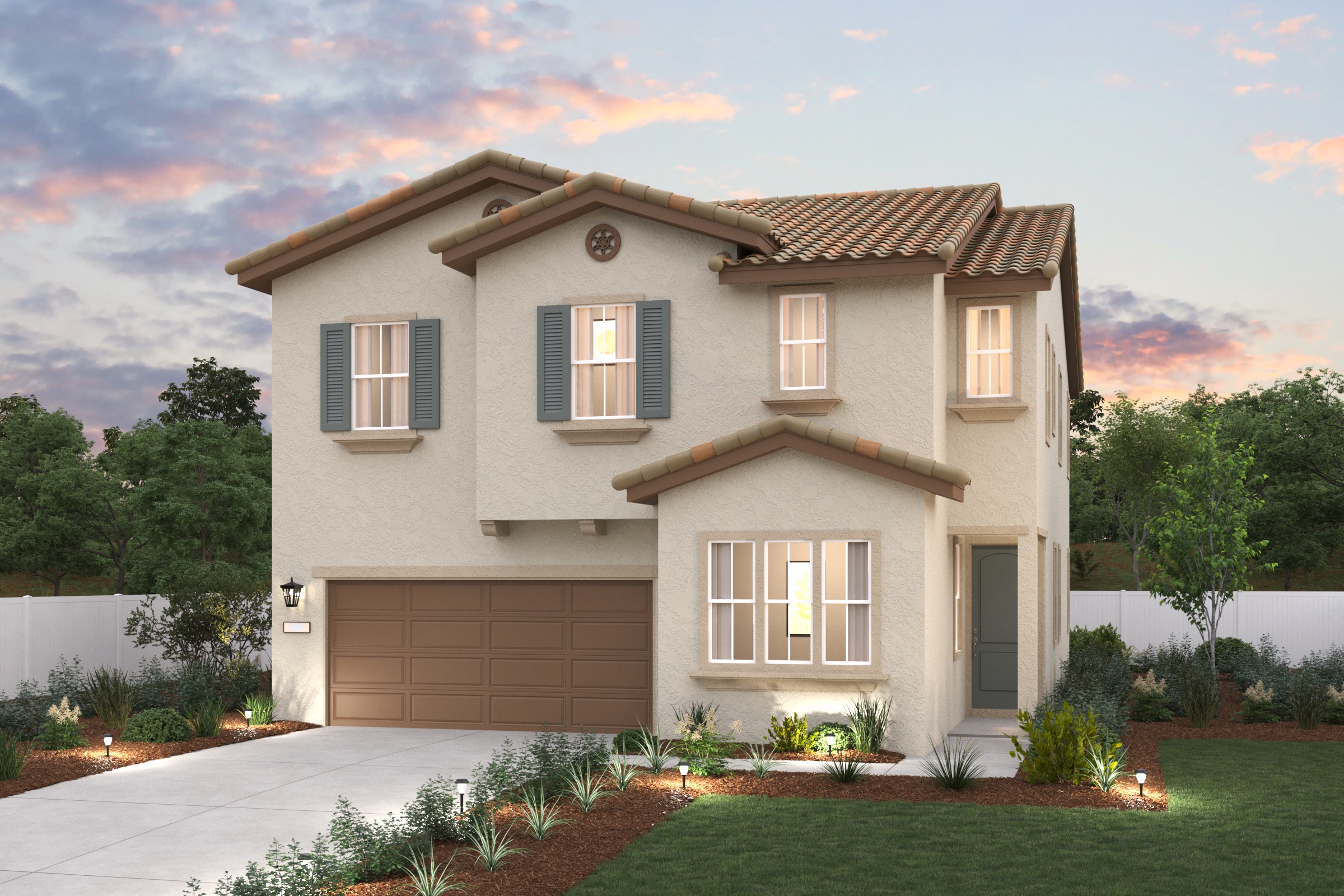 A house with a garage.