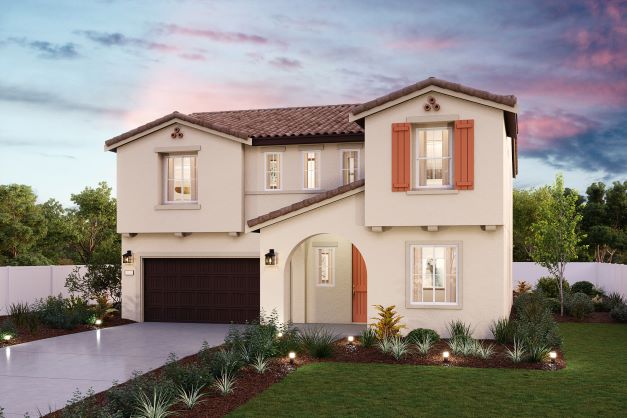 A house with a large front yard.