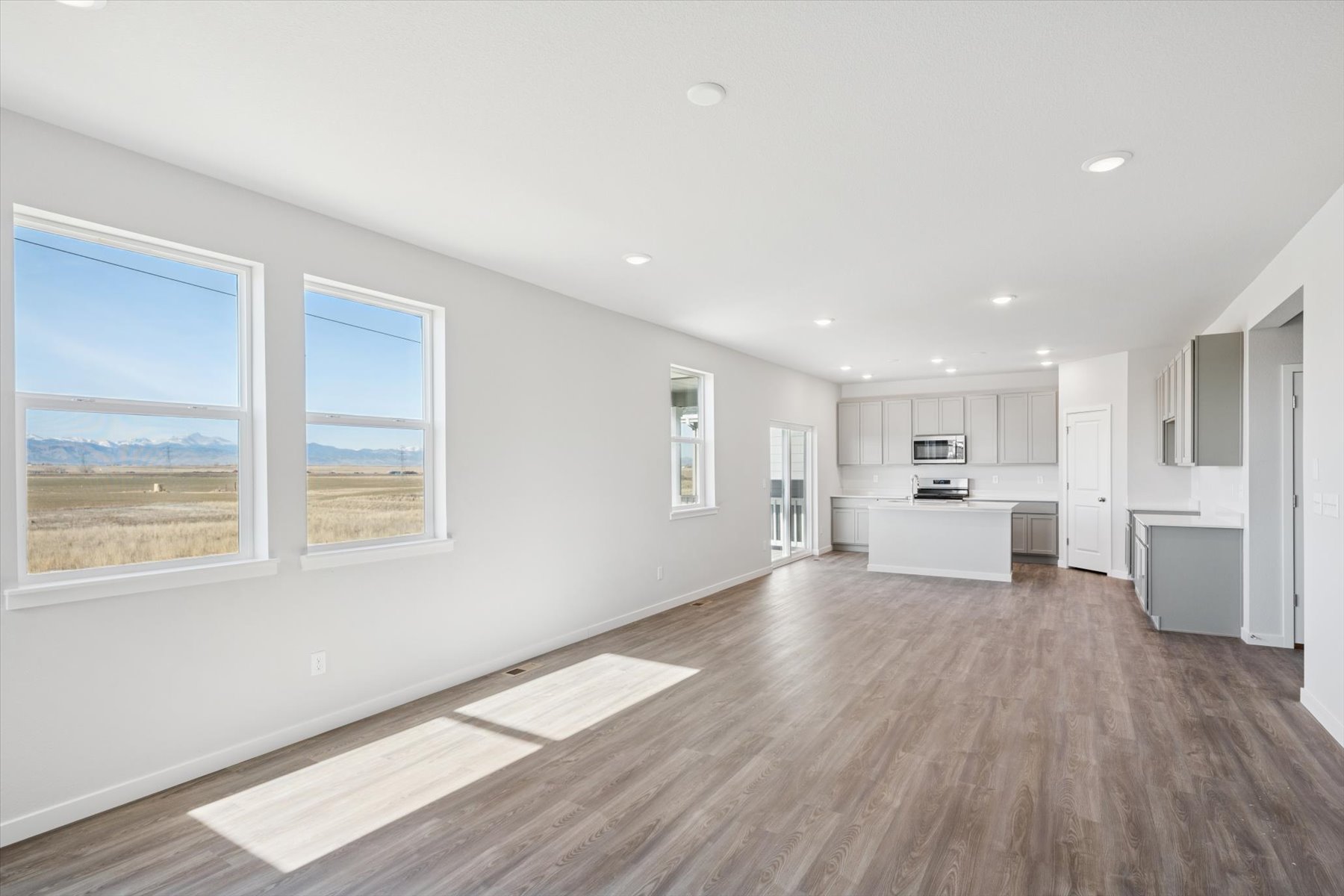 A large empty living room.