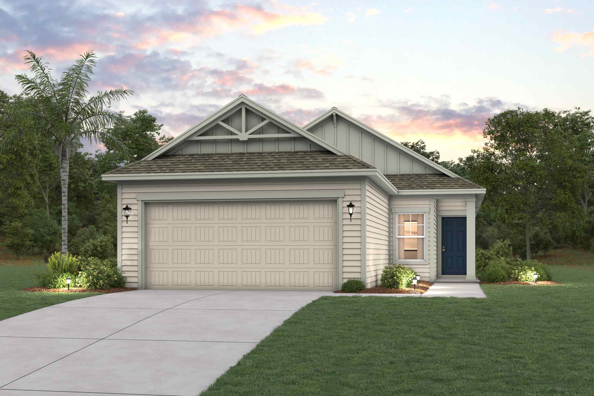 A house with a driveway.