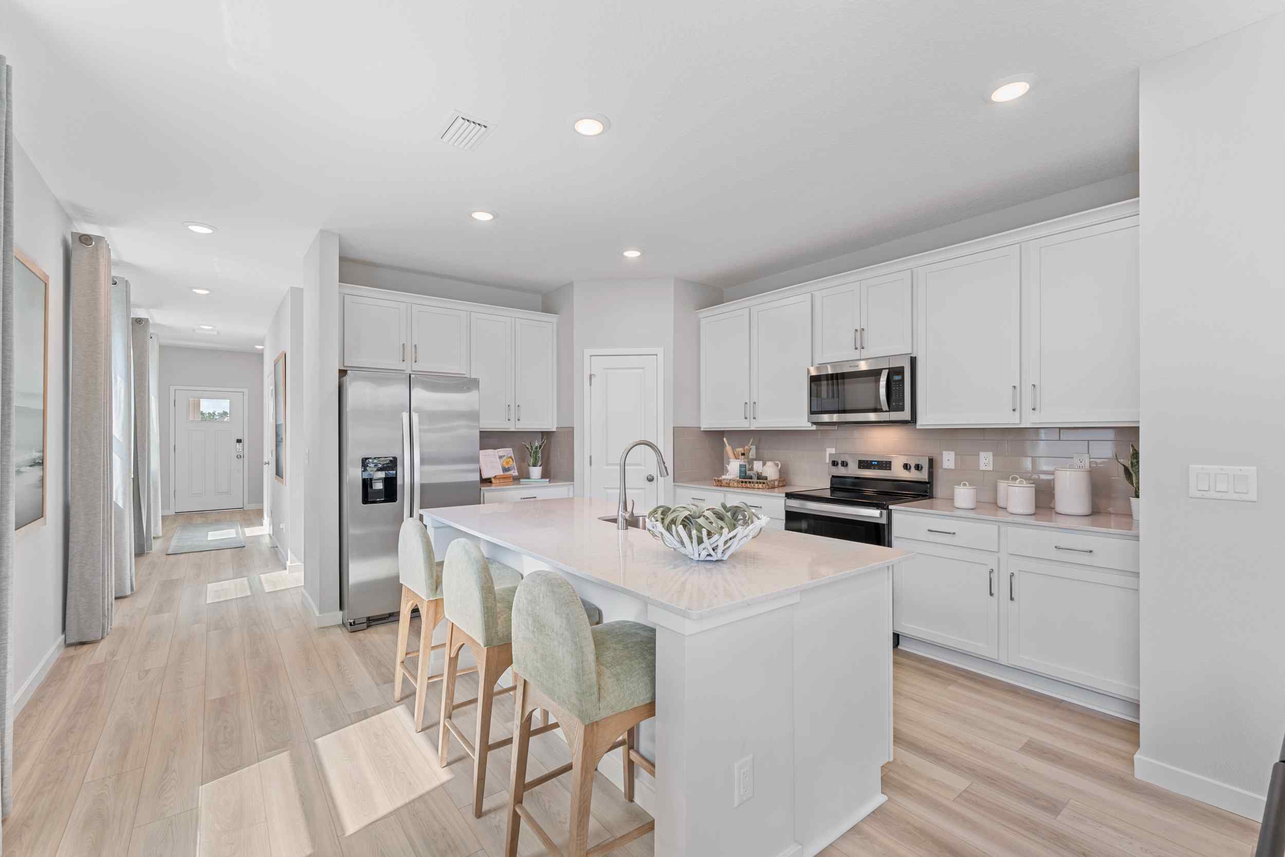 Laurel II Model Home Kitchen with Island at Camden Woods in Kingsland, GA