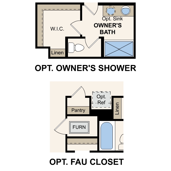 Maverick plan, first floor options