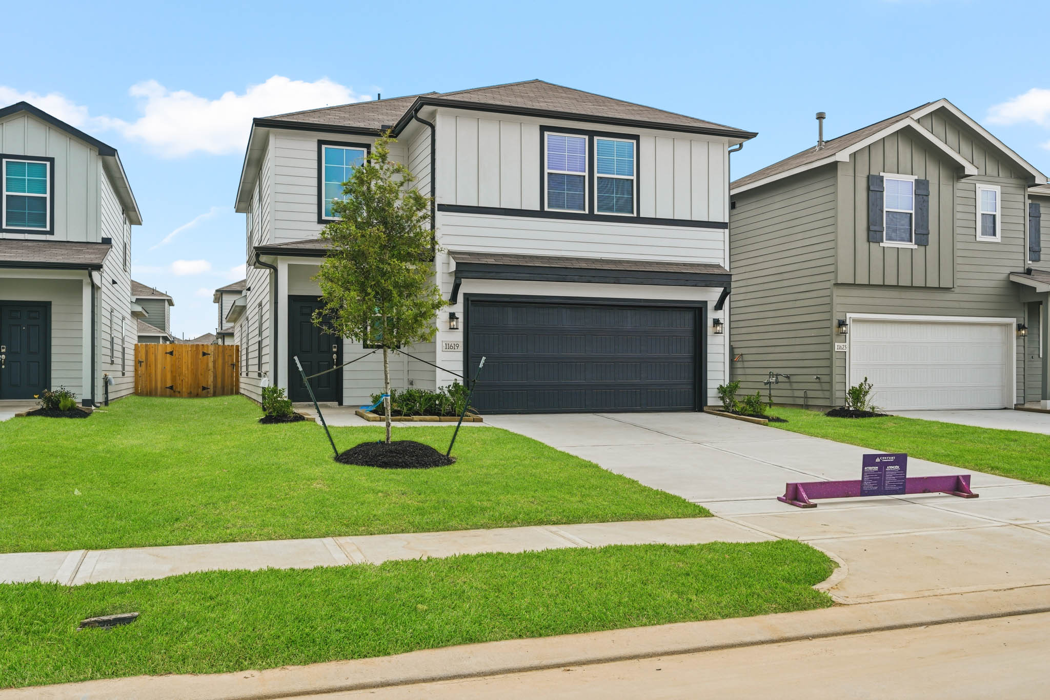 A house with a driveway.