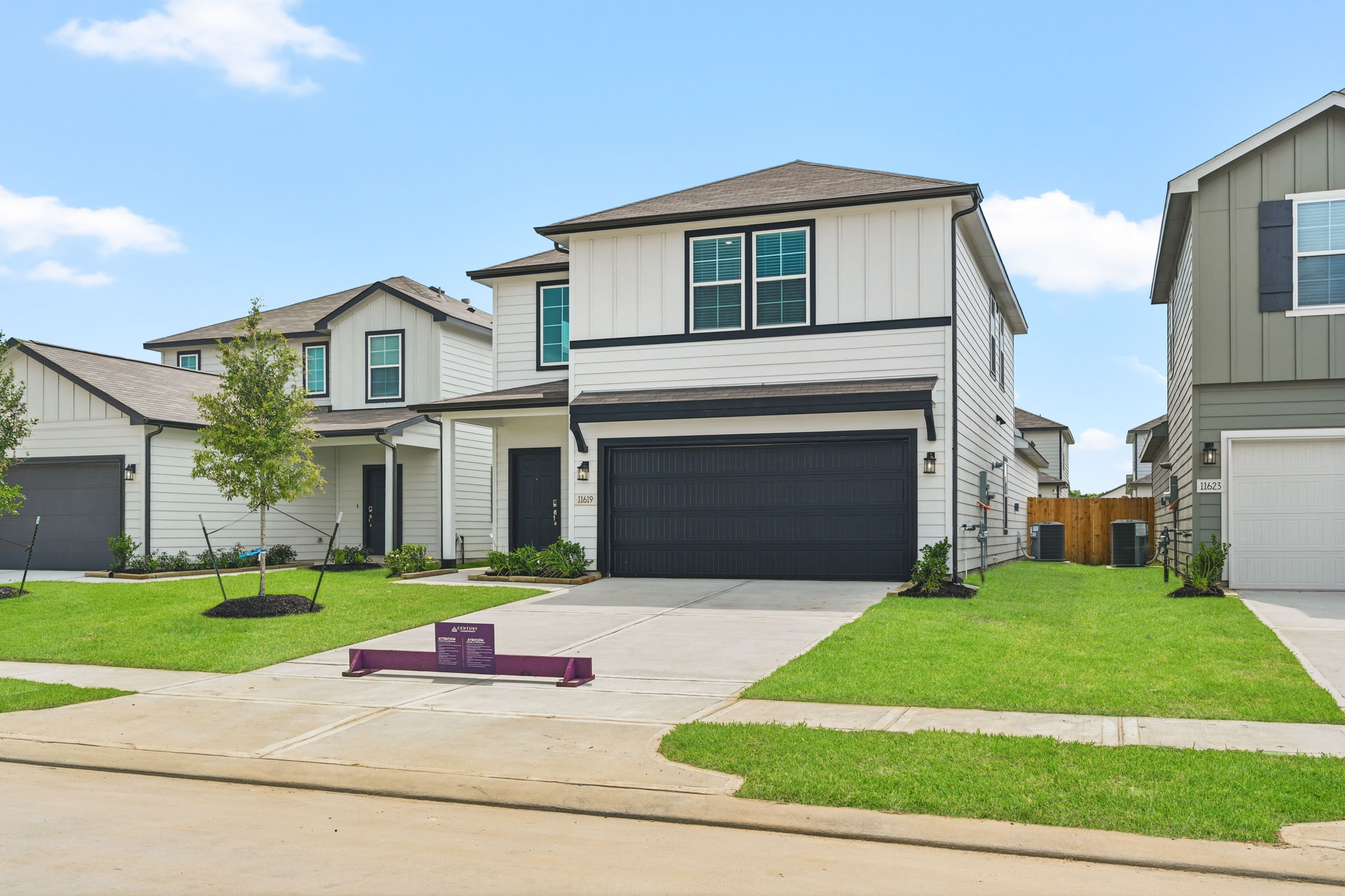 A house with a driveway.