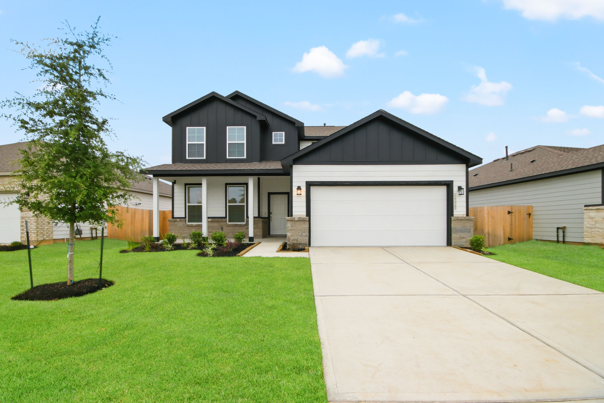 A house with a driveway.