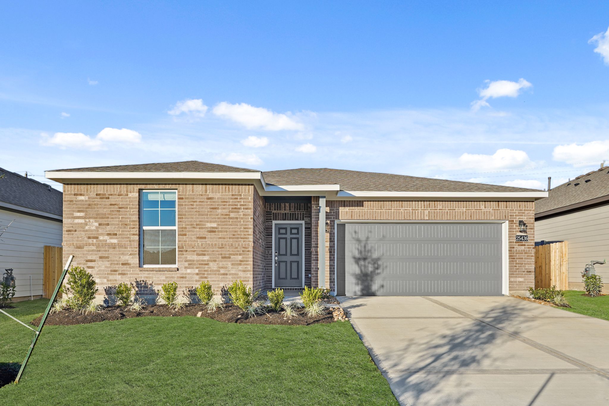 A house with a garage.