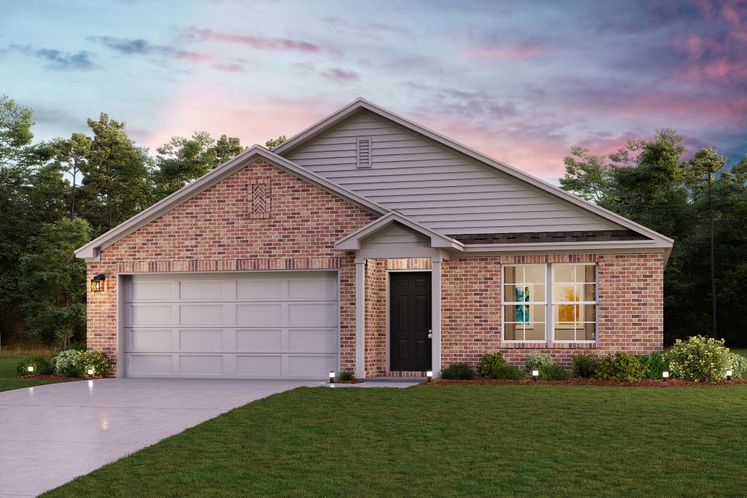 A house with a garage.
