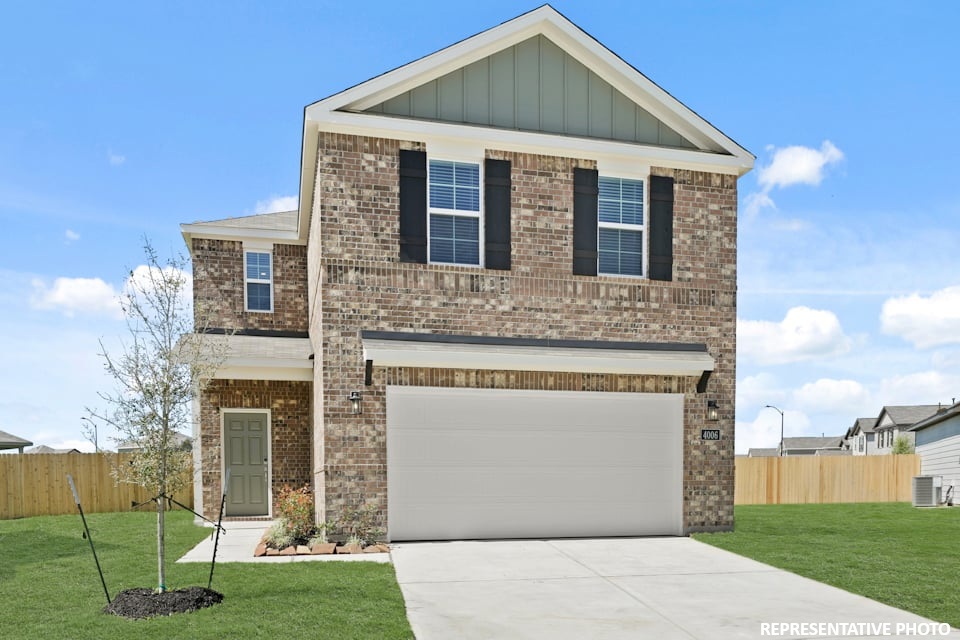 A house with a garage.
