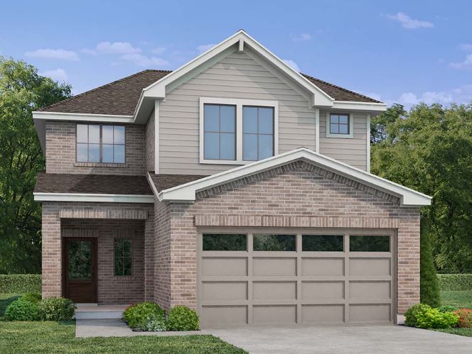 A house with a garage.