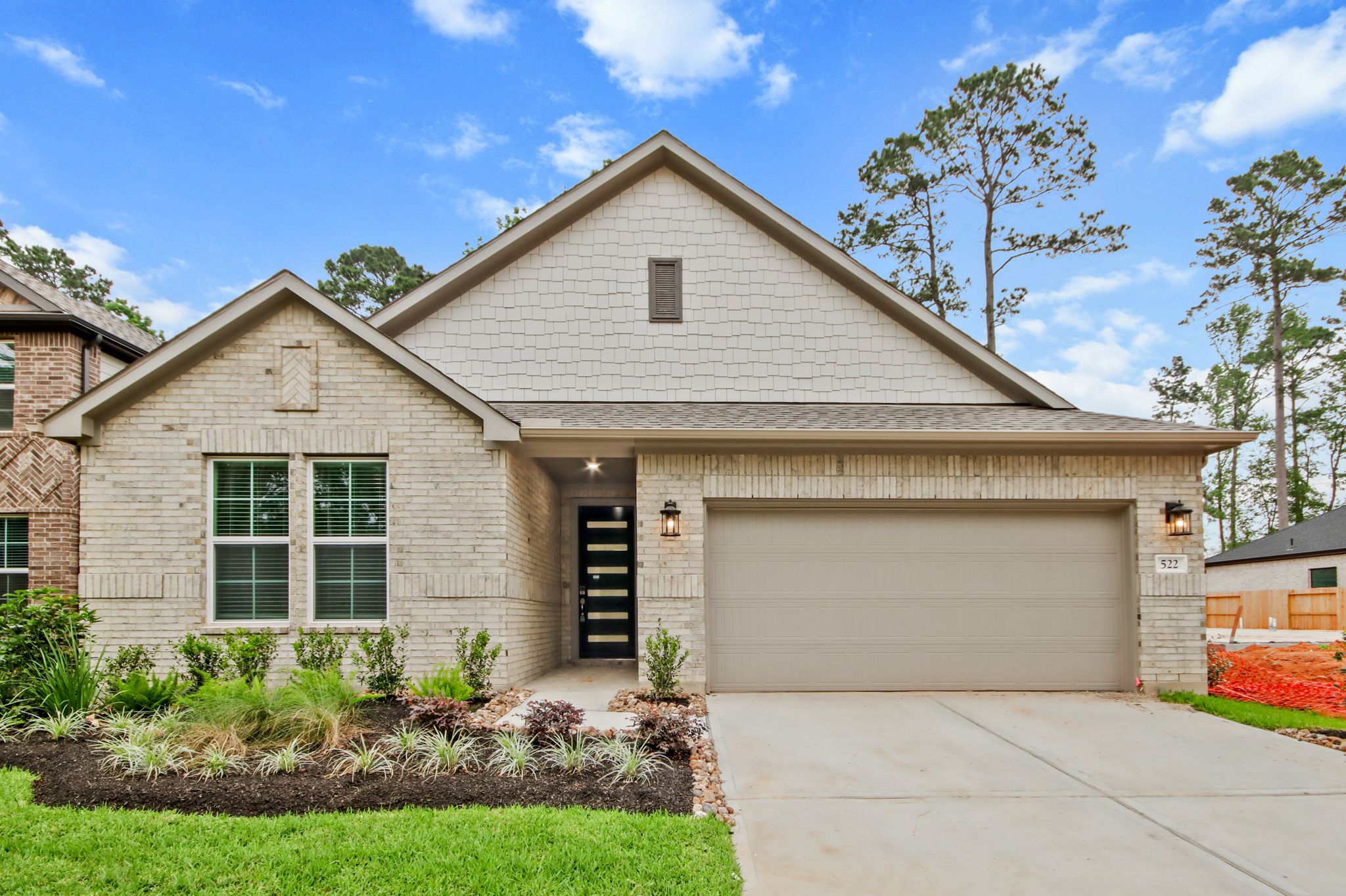 A house with a garage.