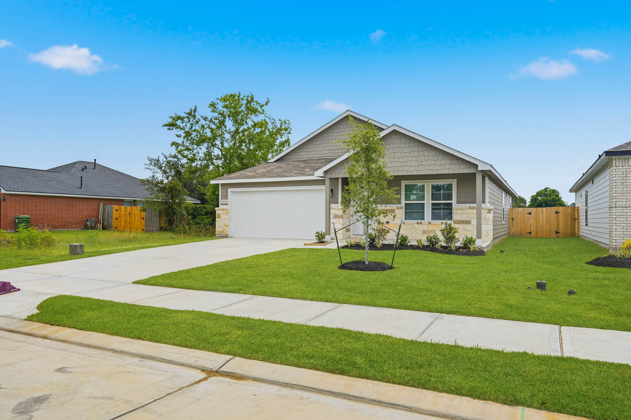 A house with a driveway.