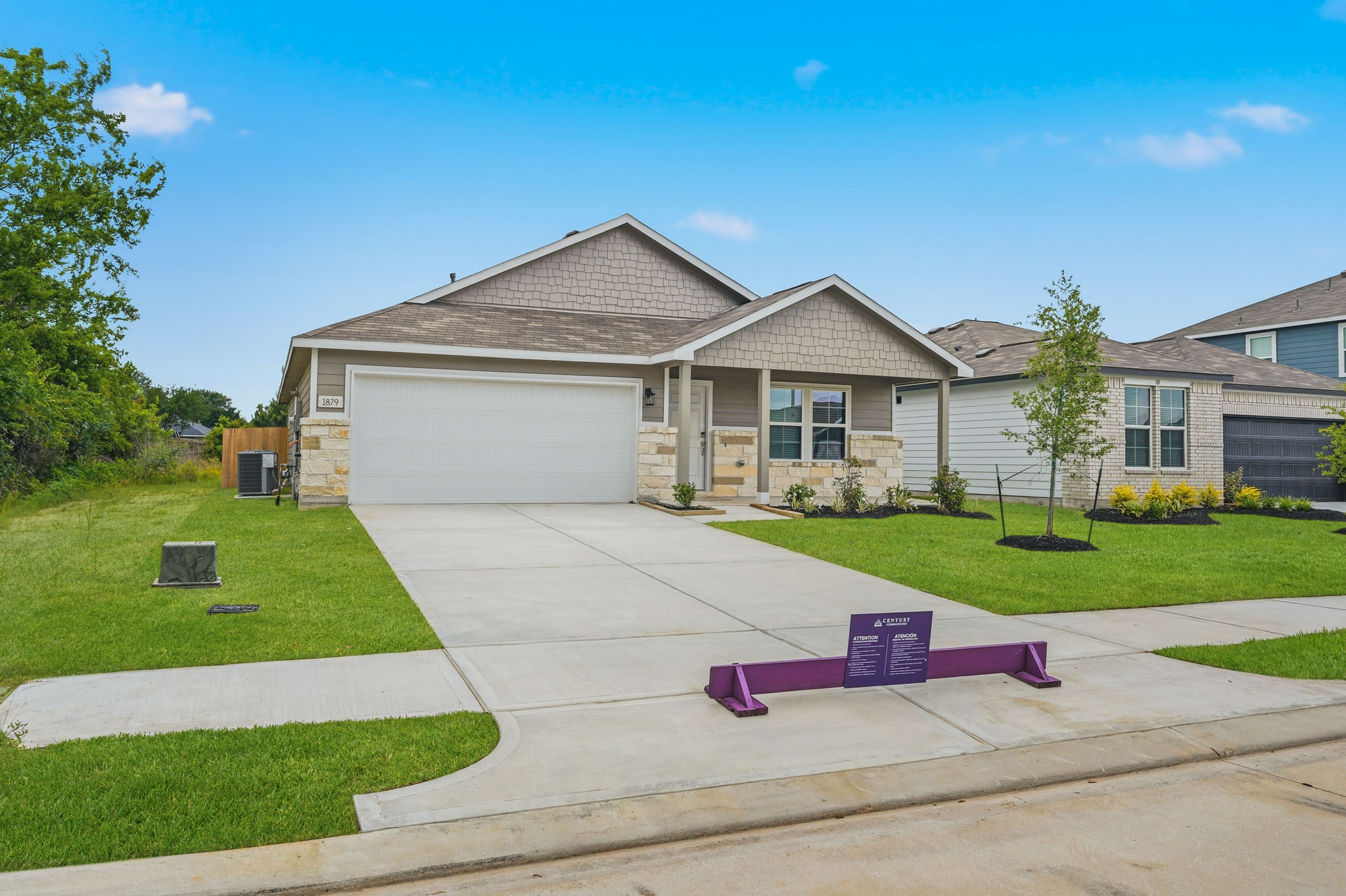 A house with a driveway.