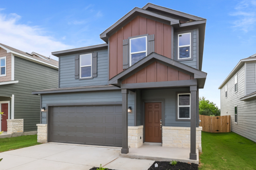 A house with a garage.