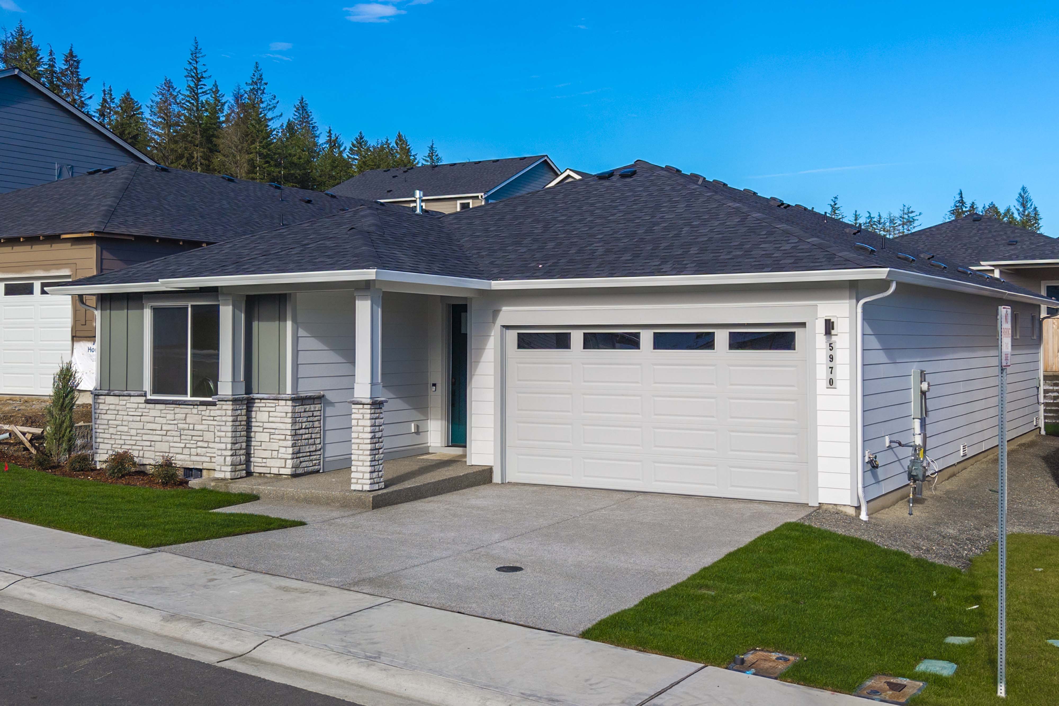 A house with a garage.