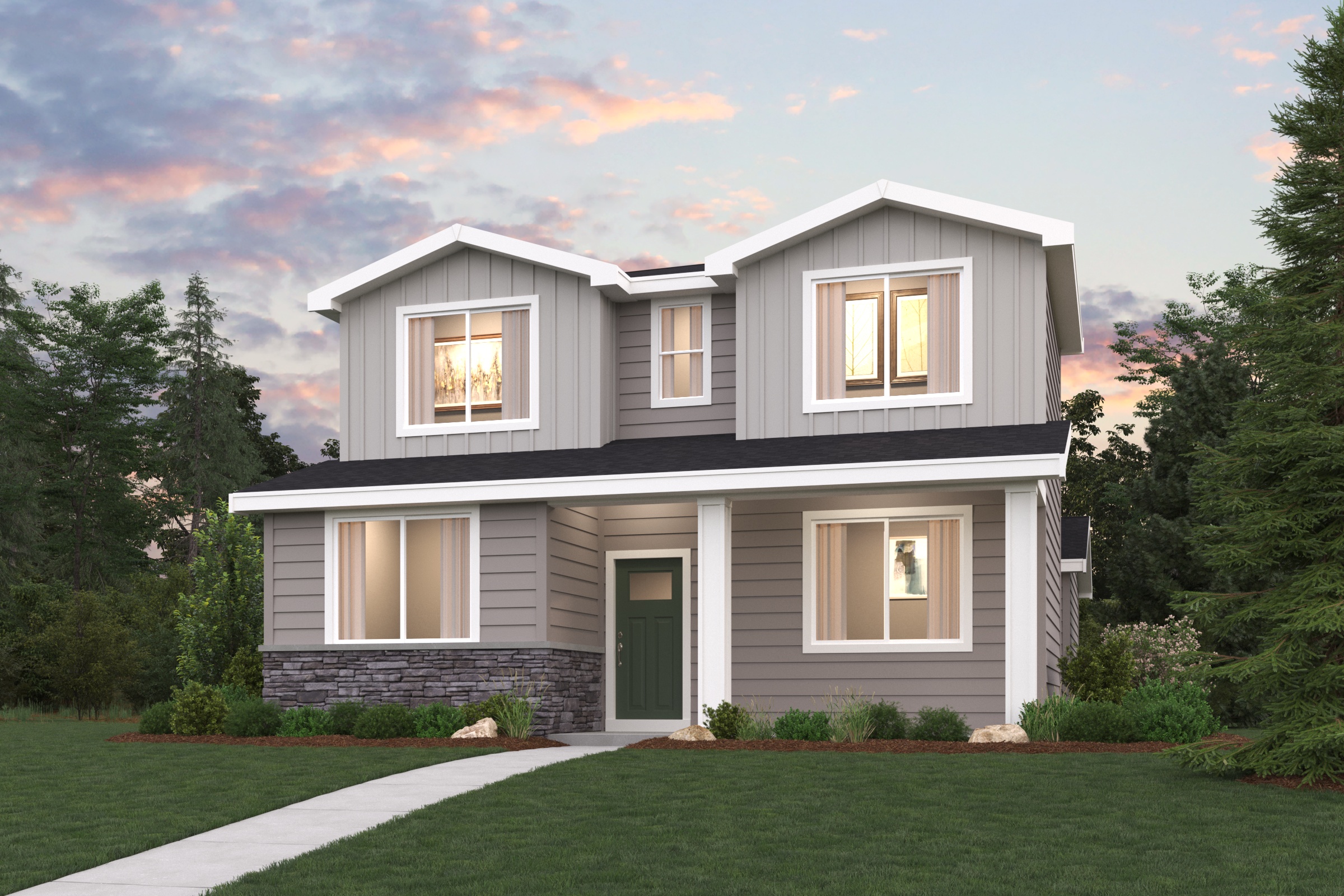 A house with a driveway.