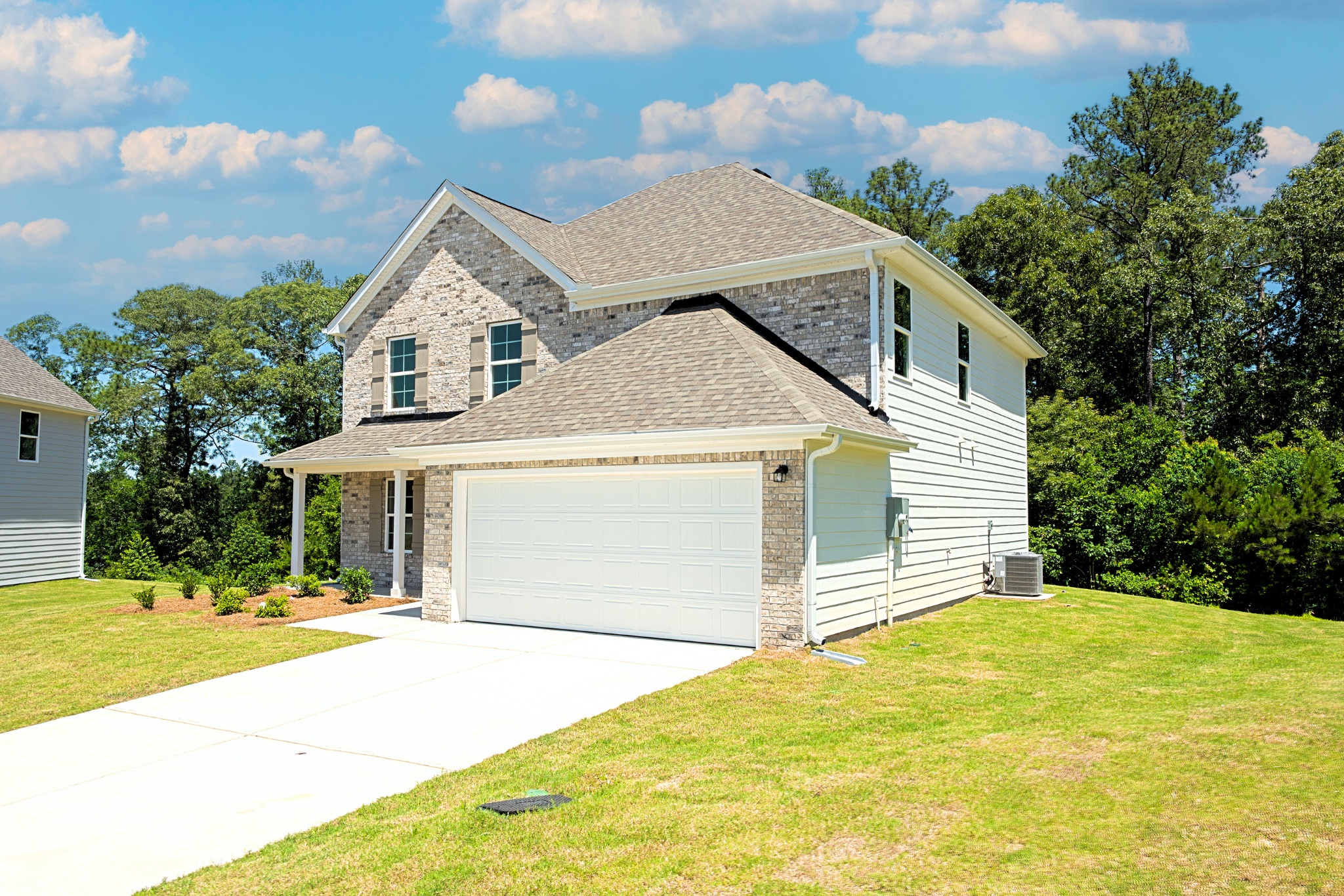 A house with a garage.