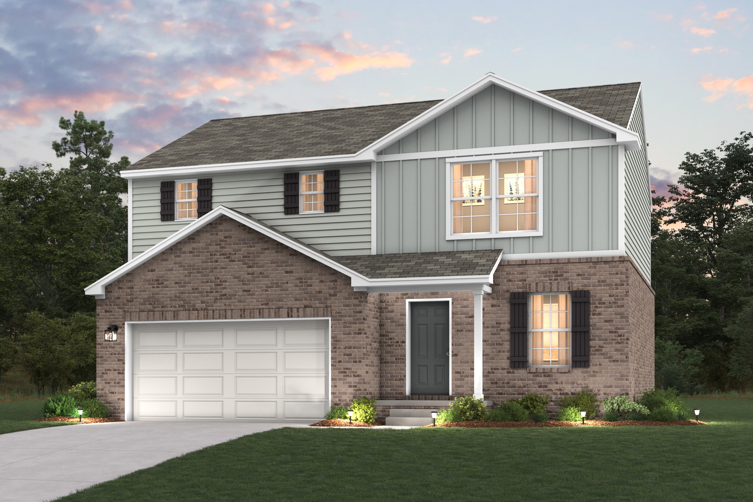 A house with a garage.